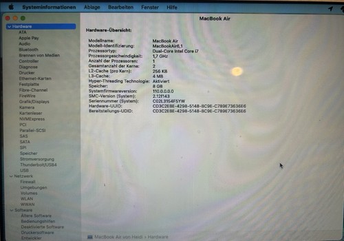Apple MacBook Air 11“ 2014 Core i7 1,7GHz 8GB RAM 2TB SSD - Bild 4 von 7