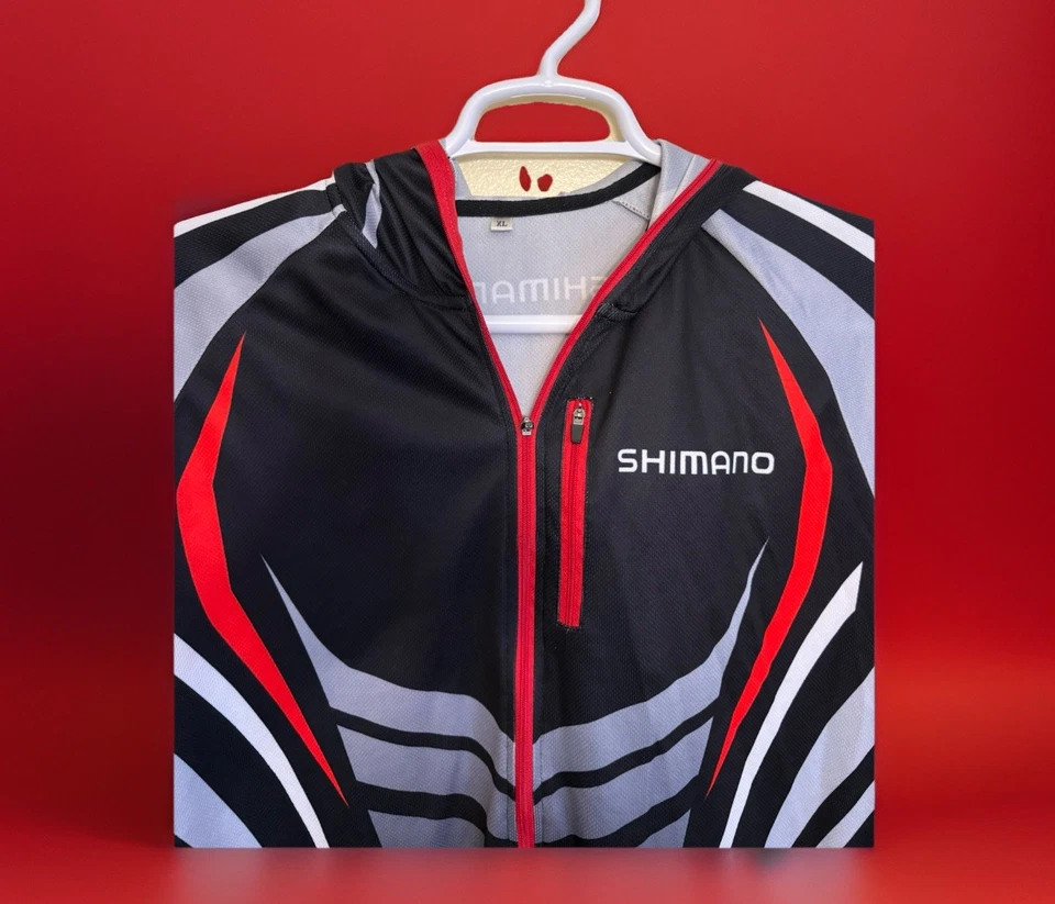 Shimano Mens Cycling Jacket Long Sleeve Full Zip Bike Jersey Red Black Size XL - Image 2 of 4