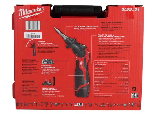 Kit de soldador con cabezal pivotante inalámbrico Milwaukee 2488-21 12V - Imagen 10 de 10