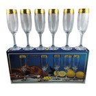 Cristal 3A Goldline Fluted Wine Glasses Oro Serigrafico Calice Flute Set Of 6