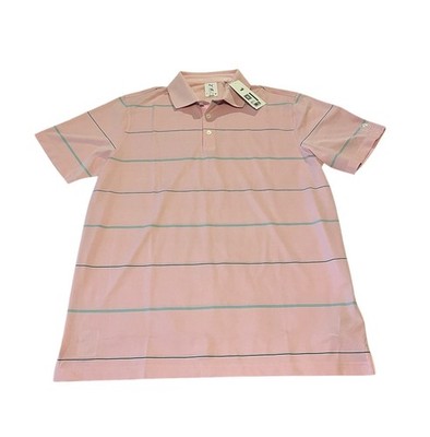 Puma Arnold Palmer AP Polo Golf Shirt Mens Size L Blue Pink Striped NEW