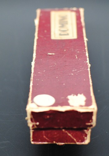 Antico set domino in legno - numero 34 - probabilmente osso ed ebano scatola originale bordeaux - Foto 8 di 10
