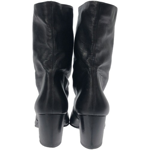 PRADA short western heel Boots Shoes EU 37.5 US 7.5 Black Authentic - Picture 11 of 24