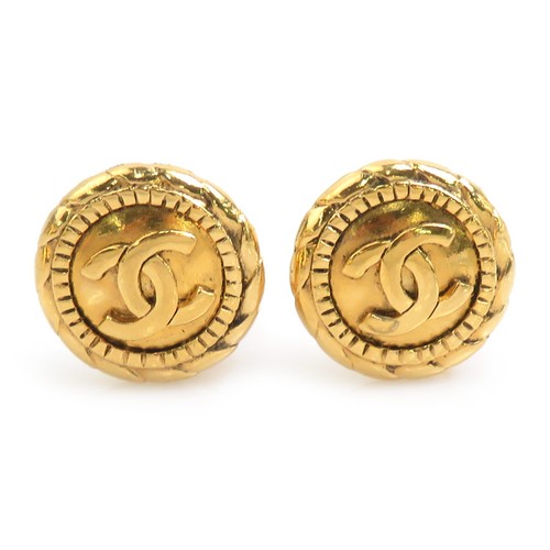 Echte Chanel CC Logo Clip auf Ohrringe Gold Metall - e60784n - Bild 1 von 8