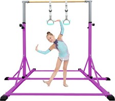 Gymnastics Bar Kids Ages 3-20 5FT Base Length 42" to 63" Adjustable Height