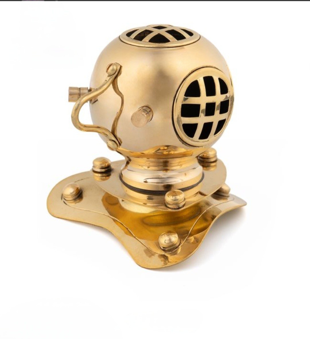 INVICTA 49038 GOLD PRO DIVER 4 INCH DESK CLOCK RARE DIVE HELMET