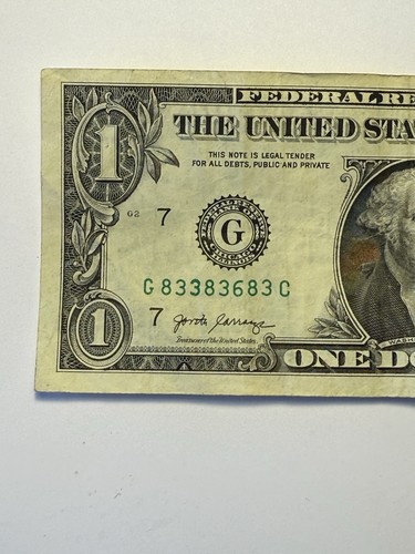 Trinary One Dollar Bill 3s 8s 6s G83383683C Fancy Serial Number Series 2017 A - Picture 5 of 10
