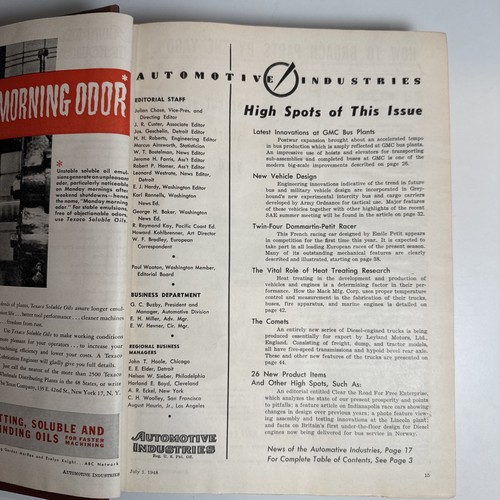 Lot of 11 AUTOMOTIVE INDUSTRIES Issues Bound in 1 vol. July ‘48 thru Dec 15 ‘48 - Foto 5 di 11