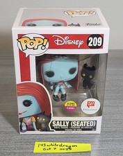 Funko Pop Disney Sally Seated #209 Nightmare Before Christmas Glow & Flocked