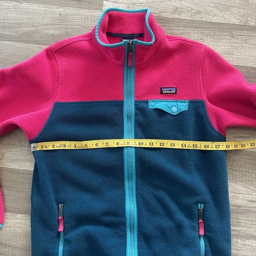 Patagonia Girls Size XXL (16-18) Synchilla Snap-T Fleece Pullover Pink Blue - Picture 4 of 5
