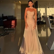 Sweetheart Prom Dresses Mermaid Sleeveless Pleated Floor Length Party Dresses