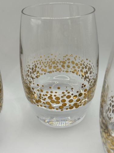 Baileys Irish Cream Gold Dot Confetti Etched Rocks Low Ball Glasses Barware (4) - Picture 7 of 14