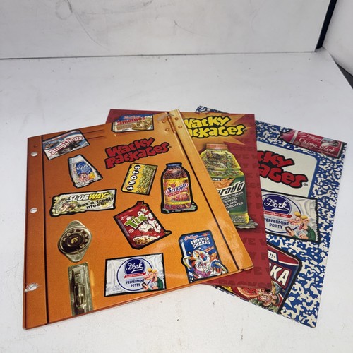 Topps Wacky Packages 2006 3 Folder Bundle 2-Pocket 3-Ring Portfolio - Y2K - Picture 1 of 9