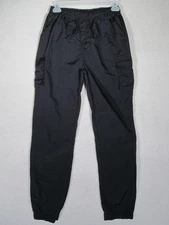 Justice Extremely Me Girls Nylon Jogger Pants Size 14 Black Utility Pockets