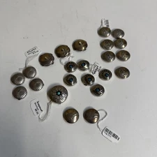 Lot of Vintage Silver Native American Metal Button Link Covers Some Sterling