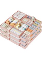 NEW Pink Drawer Organizer Set 24-Piece Foldable Closet Dresser Storage Bins