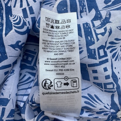 Seasalt Larissa Shirt Size 10 Blue & White Seaside Print 100% Cotton Button Up - Picture 10 of 10