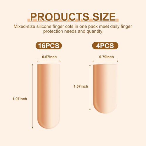 Gel Finger Cots 20Pcs -Reusable Silicone Finger & Thumb GuardsFlexible Shield... - Picture 2 of 6