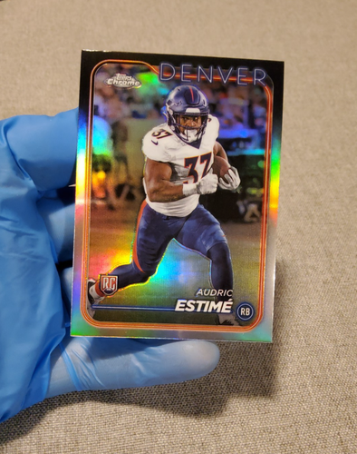 2024 Topps Chrome Audric Estime Refractor #222 Denver Broncos RC