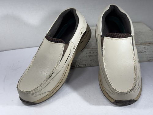 🔥 DR. SCHOLL'S Bounce Slip-On Loafer Ivory Leather Moc Toe Shoe Men’s Sz US 9M - Picture 4 of 15