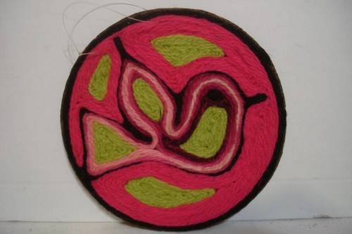 3 Vintage Huichol Garn Ornamente / Untersetzer / Wandbilder Vögel Mexikanische Volkskunst - Bild 4 von 21