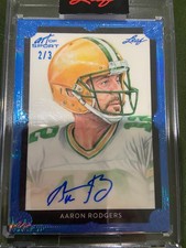 Aaron Rodgers 2021 Leaf Art Of Sport Signature Auto Autograph Blue #2/3