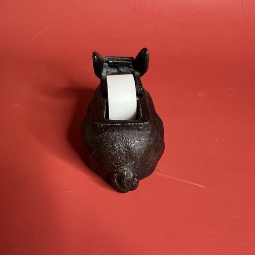 VTG Brass Bunny Tape Disp, Rabbit Desk Decor, MCM Office - Picture 7 of 8