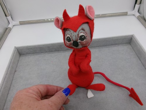 Vtg Lot Of 3  Annalee Mobilitee Devil Mouse/Santa/Bicycle Mouse 60,70's - Picture 8 of 22