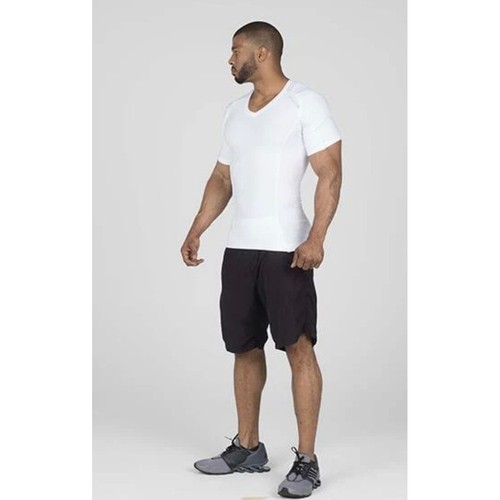 Postural Fitness by AlignMed POSTURE SHIRT FOR MEN - PULLOVER Size Medium White