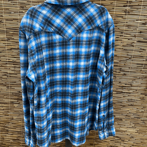 Camisa occidental de franela frontal a presión para hombre talla M - Imagen 3 de 3