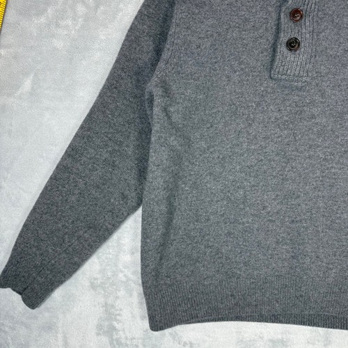 Maglione Barbour Patch Mezza Zip Grigio Misto Lana Maglione Uomo Taglia L Silenzioso Lusso - Foto 9 di 12