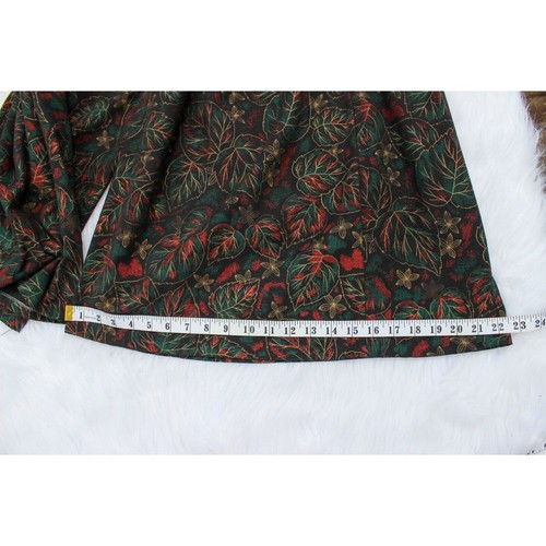 Vtg 1980s Gold Winter Floral Culottes High Waist Pleated Pockets Flair Pants - Picture 16 of 18