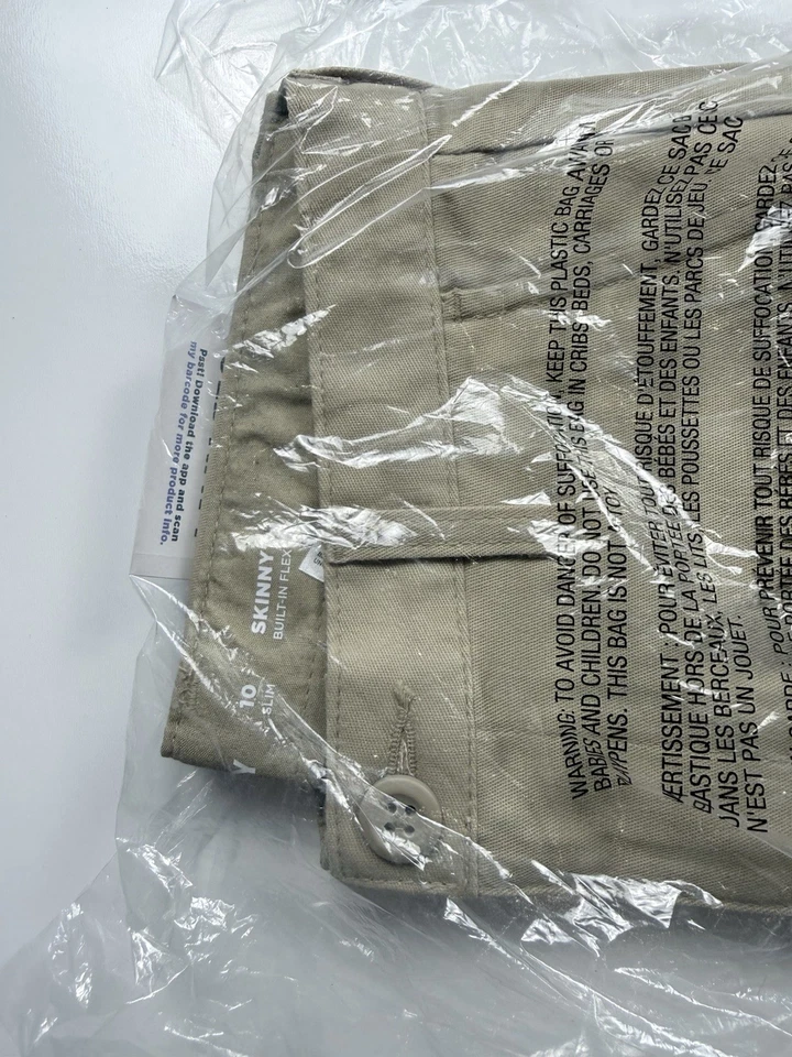 Old Navy Boys Skinny Basic Pants Size 10 Slim Khaki Beige NWT - Image 2 of 4