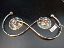 Two Pottery Barn Silver Universal Curtain Hold Backs With Hardware New Open Box 