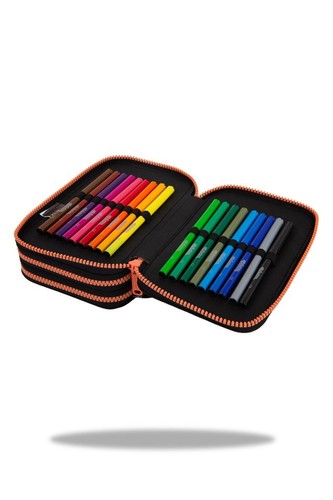 Dreifaches Federmäppchen für die Schule mit Zubehör 3-Kammer gefüllt für Mädchen - Bild 27 von 84