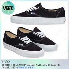 Vans Premium Authentic Reedición 44 Negro Blanco VN000CQABA21 Para hombres US4-13 NUEVO