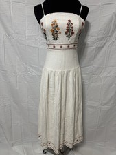 Shein Women’s White Dress with Floral Embroidery Size Extra Small