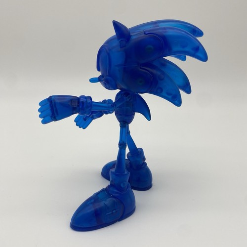 RARO SEGA 2008 JAZWARES SONIC SUPER POSER AZUL TRANSLÚCIDO TRANSPARENTE FIGURA DE JUGUETE 7" - Imagen 2 de 8
