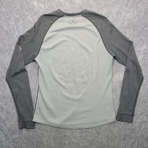 Under Armour Waffle Long Sleeve Shirt Mens Large Gray Thermal Active Baselayer - Picture 4 of 9