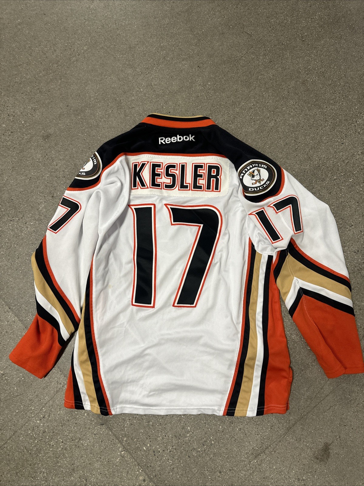 Reebok Premier Anaheim Ducks KESLER #17 NHL Hockey Jersey Adult M White Black