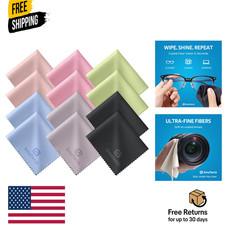 12 Pack Microfiber Lens Cleaning Cloths   Ultra-Soft, Scratch-Free Eyeglass