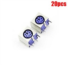 20Pcs Mini 6Pin Female Pcb Mount PS2 Jack Mouse Keyboard Plug Connector Purpl ky