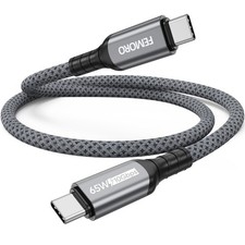 USB C to C Data Cable 1.5ft Short, 3.2 Gen 2 10Gbps 1.5 Feet, Grey