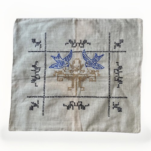 Antique 1800s Needlepoint Embroidered Pillowcase Colonial Home Decor Rare - Picture 1 of 6