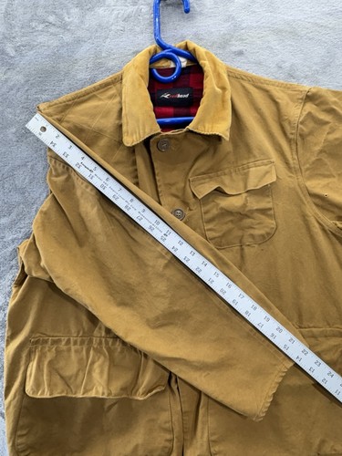 Vintage Rothaarige Canvas Ente Jagdjacke kariert gefüttert Cordkragen Erwachsene Large - Bild 5 von 24
