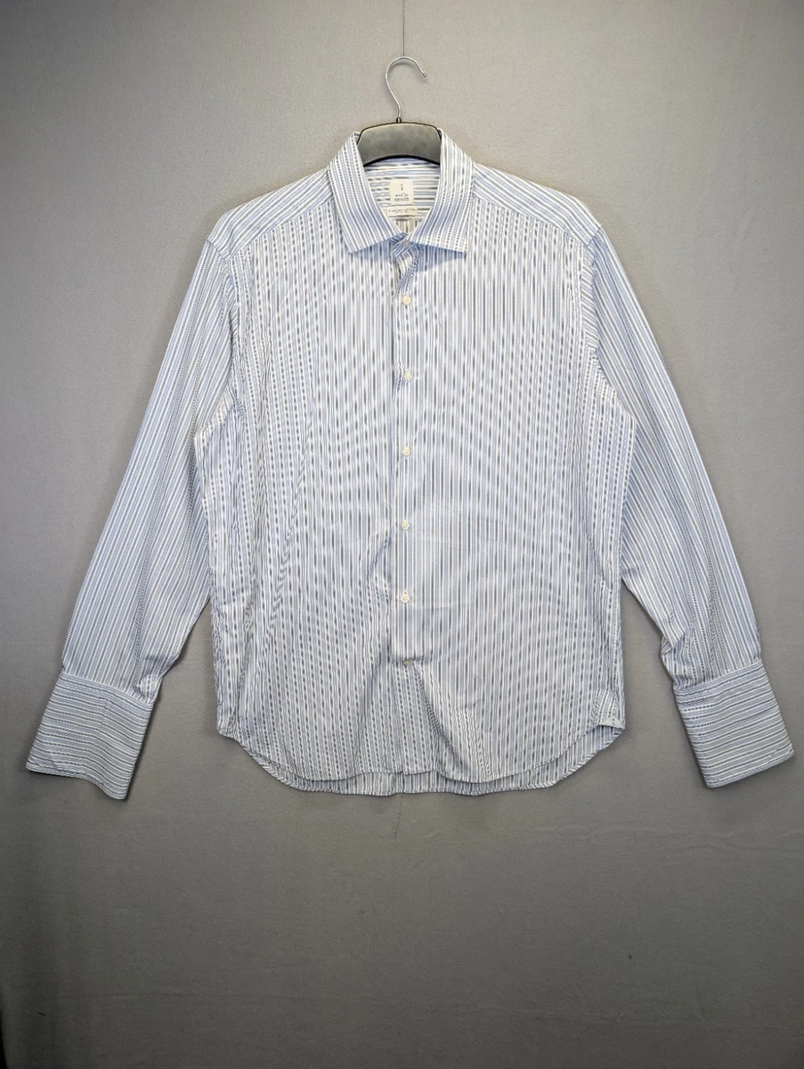 Chemise Habillée Mastai Ferretti Rayée Grise - Slim Fit, Col 15 1/2, Occasion Comme Neuve