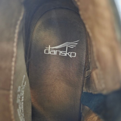 Dansko Delphina schwarz Nubuk Plateau Absatz Peeptoe Booties Schuhe EUC 8,5-9 - Bild 11 von 12