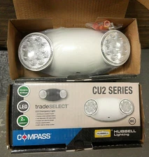 (1) *NEW*HUBBELL Compass CU2 Series White 2-Light LED Emergency Light