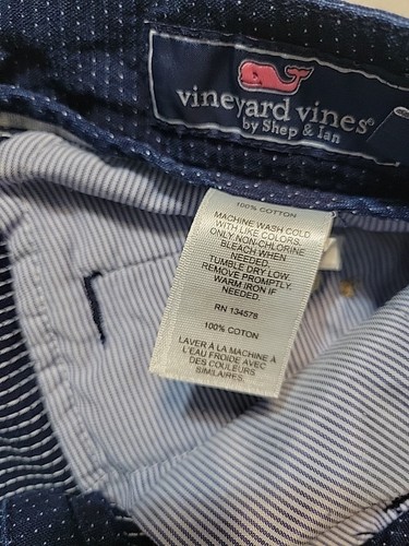 Vineyard Vines Breaker Shorts Mens 31 Blue Flat Front Stretch Golf Preppy Chino - Picture 3 of 10