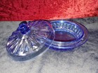 butterdish for butter blue glass NEMAN USSR